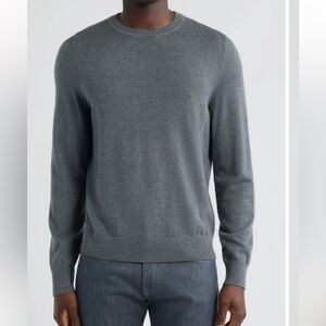 NWOT Nordstrom Men's Heather Charcoal Crewneck Sweater washable Merino Wool